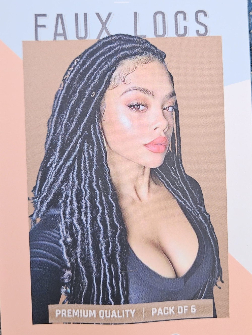 Black Faux Locs Crochet Hair Extensions - 6 Pack 36in